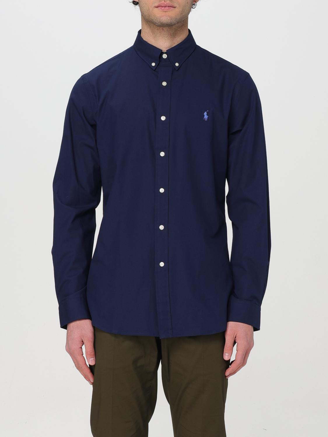 POLO RALPH LAUREN Camicia Bd In Popeline Stretch Slim-fit Shirt In Blue Product Image