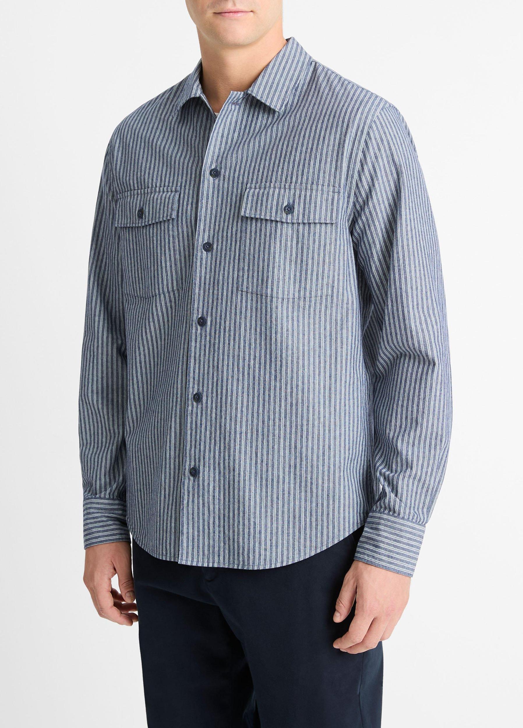 Railroad Stripe Cotton Shirt Product Image
