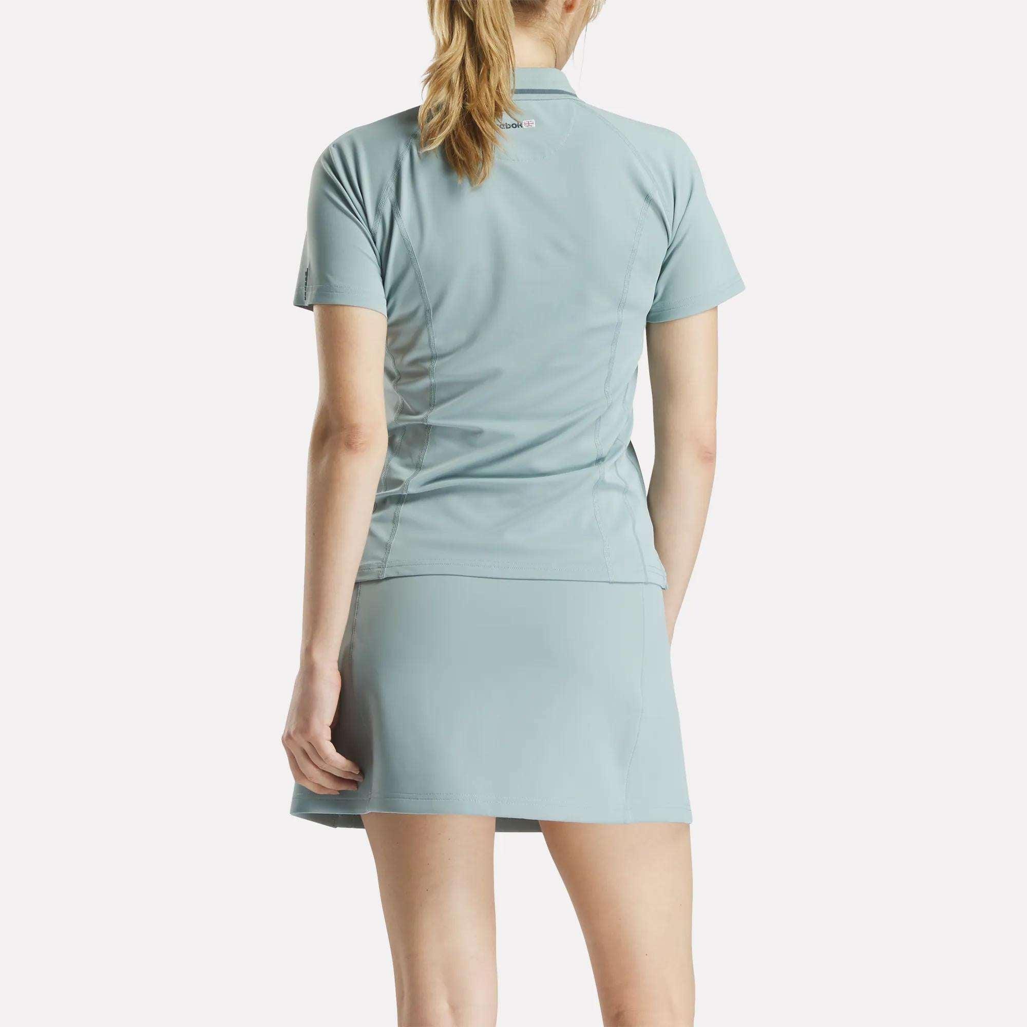 Women's Short Sleeve Zip Bodycon Golf Polo Shirt Female Product Image