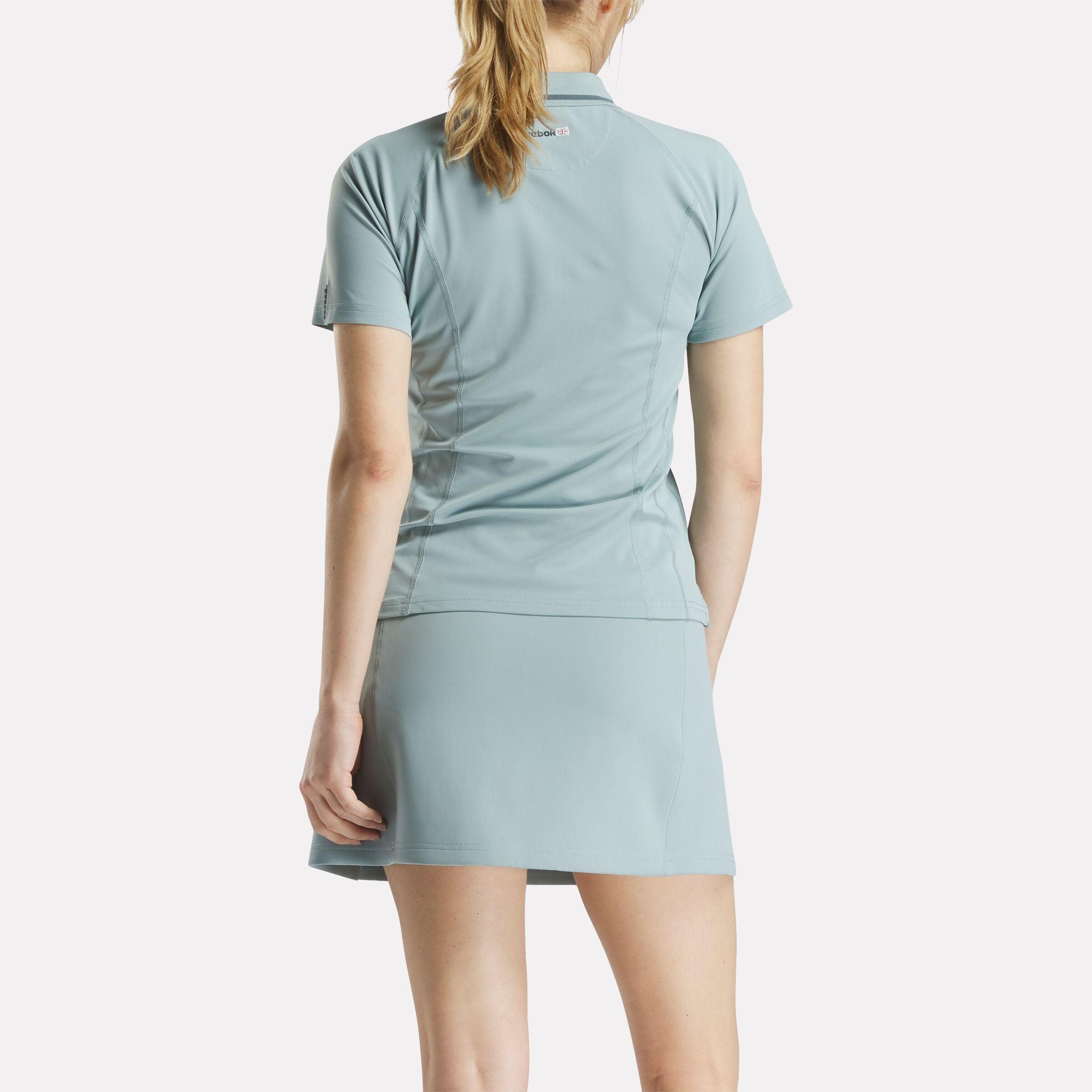 Women's Short Sleeve Zip Bodycon Golf Polo Shirt Female Product Image