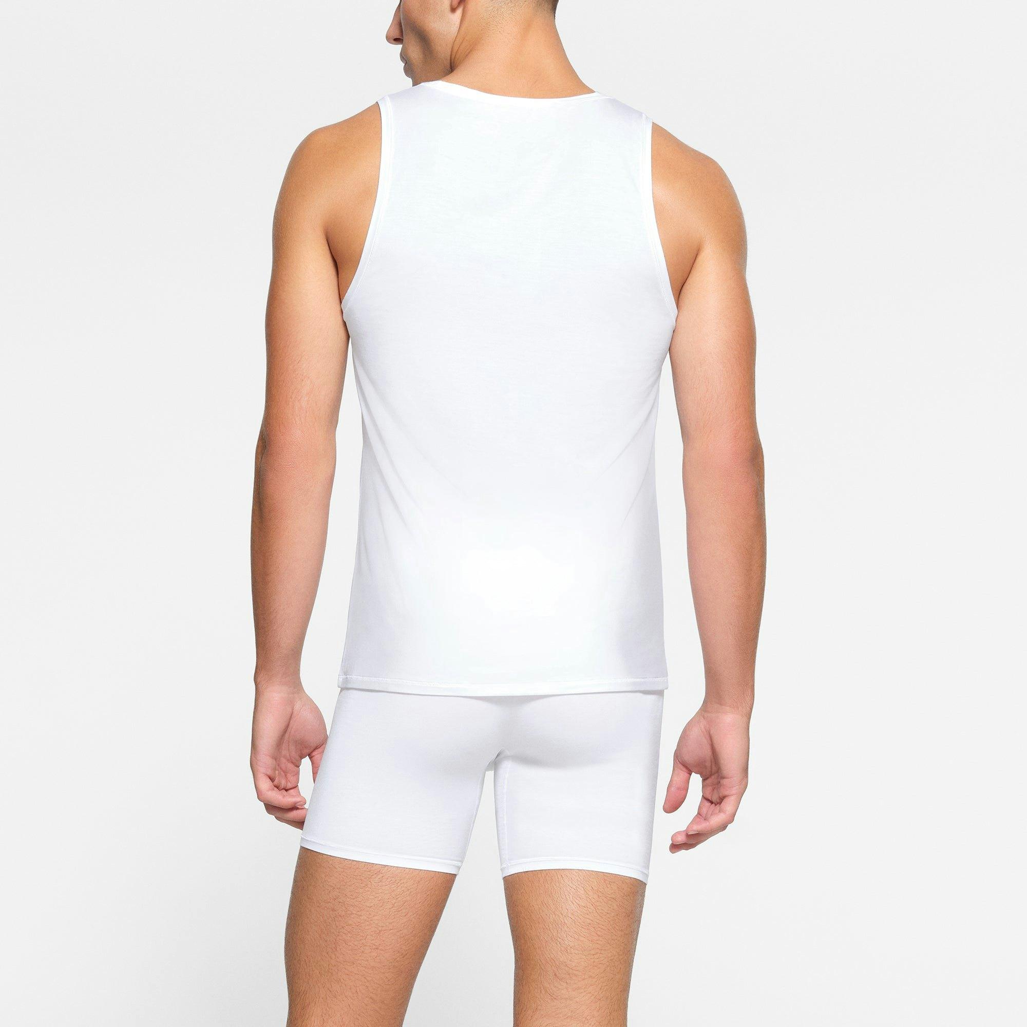 SKIMS STRETCH MENS TANK 3-PACK | CHALK Product Image