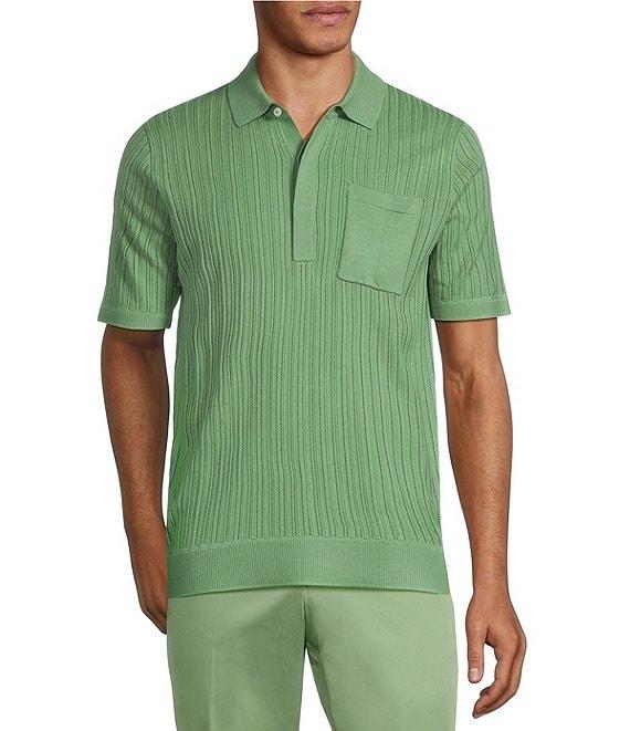 Murano From The Garden Collection Textured Short Sleeve Snit Polo Sweater Product Image