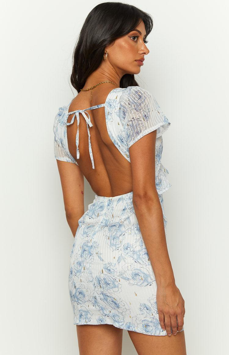 Santorini Nights Blue Floral Mini Dress Baby Product Image
