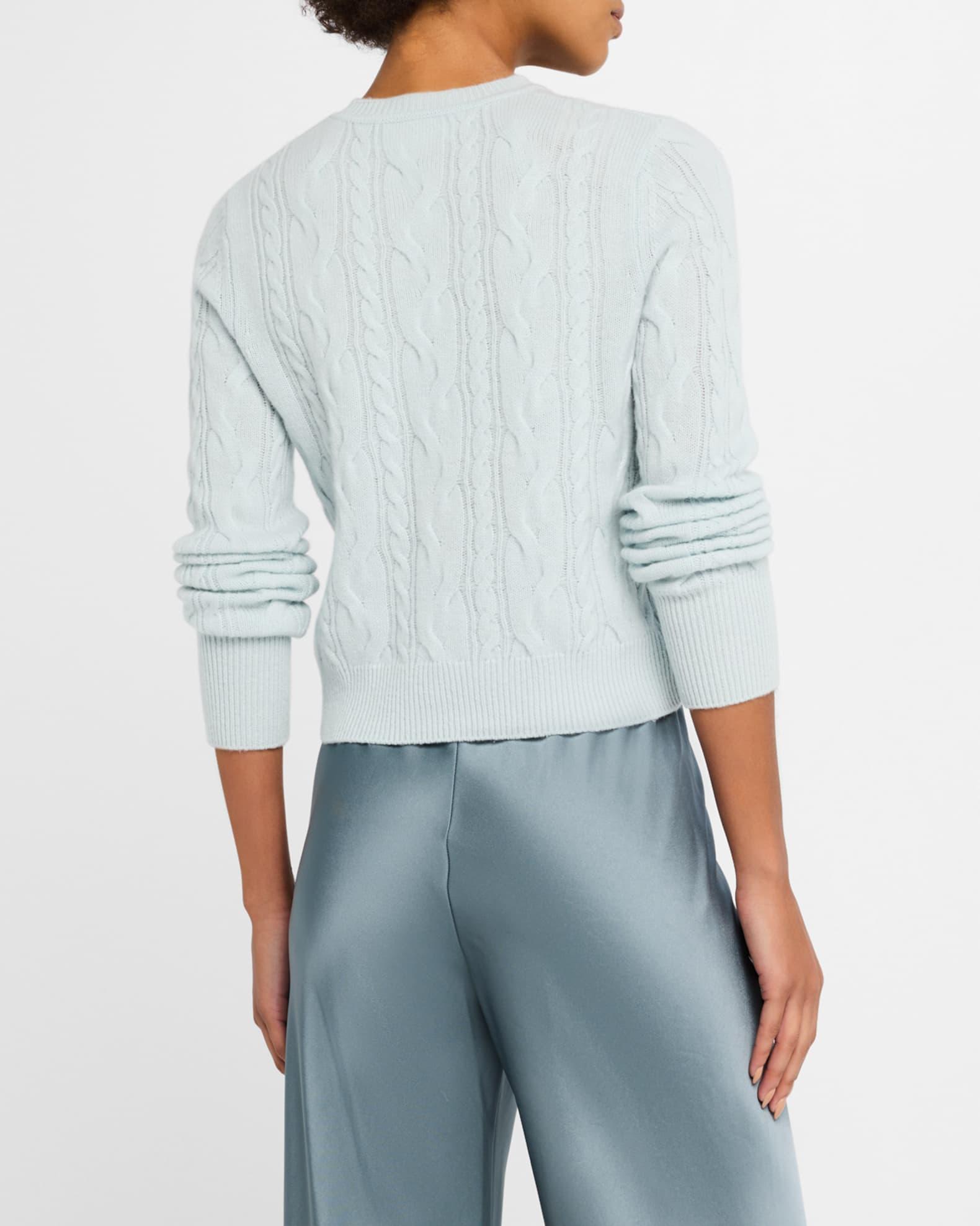 Cashmere Shrunken Cable-Knit Sweater Product Image