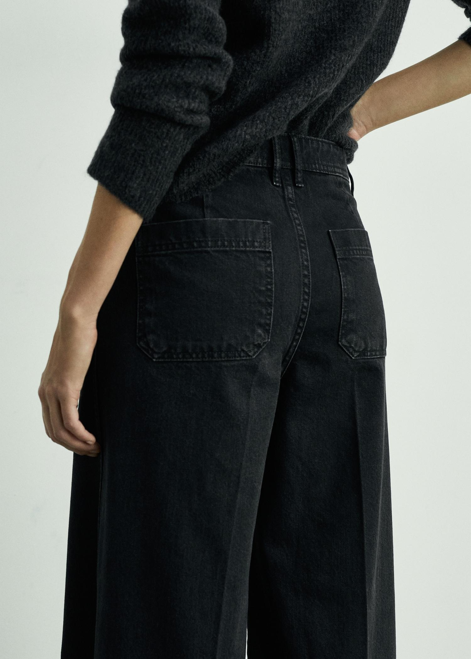 Wide-leg jeans with pockets - Women | MANGO USA Product Image