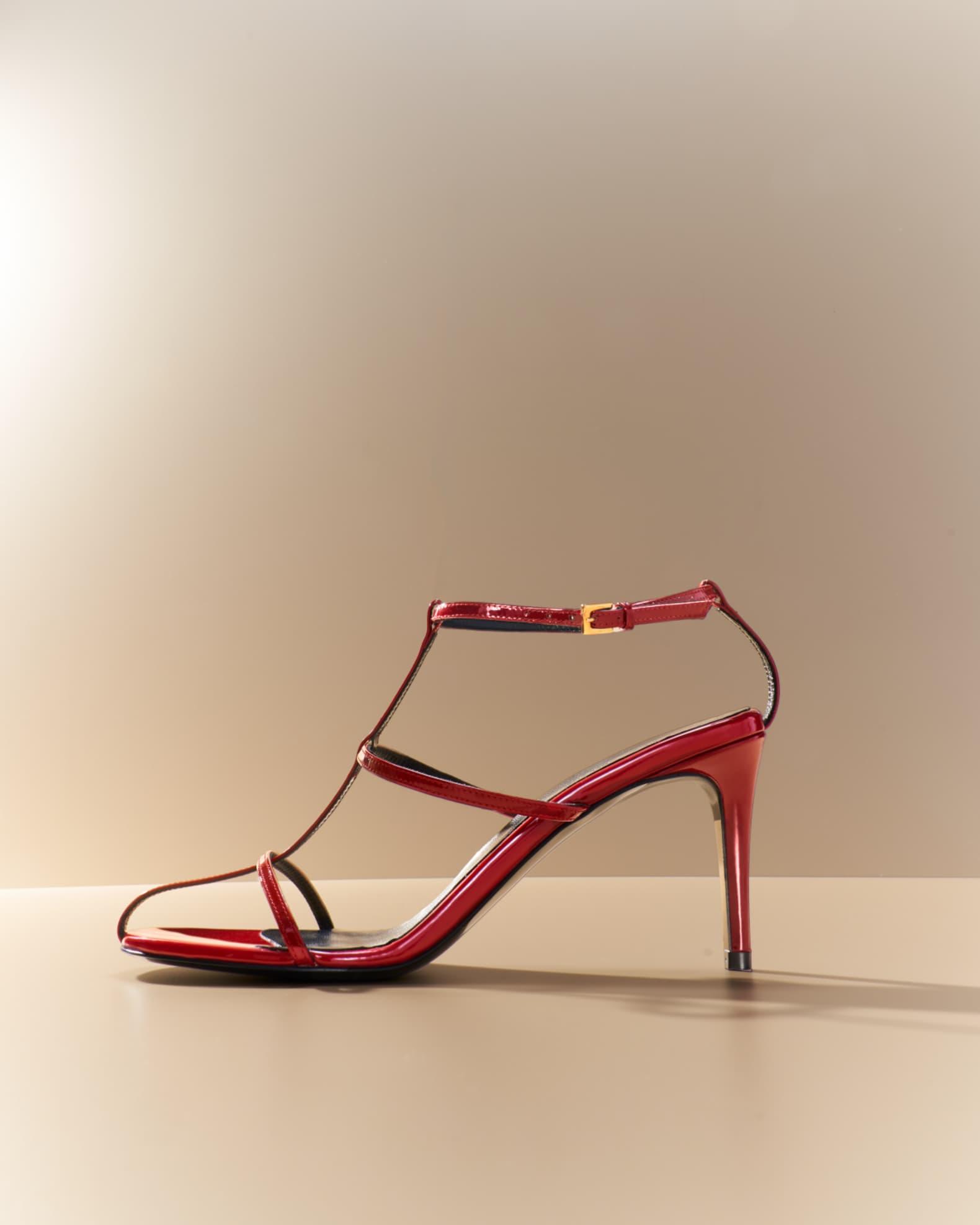 Leather T-Strap Sandals Product Image