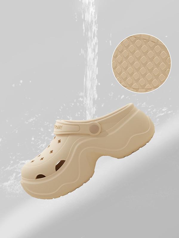 Hollow Round Cut Crocs Platform Shoes Sandals Product Image