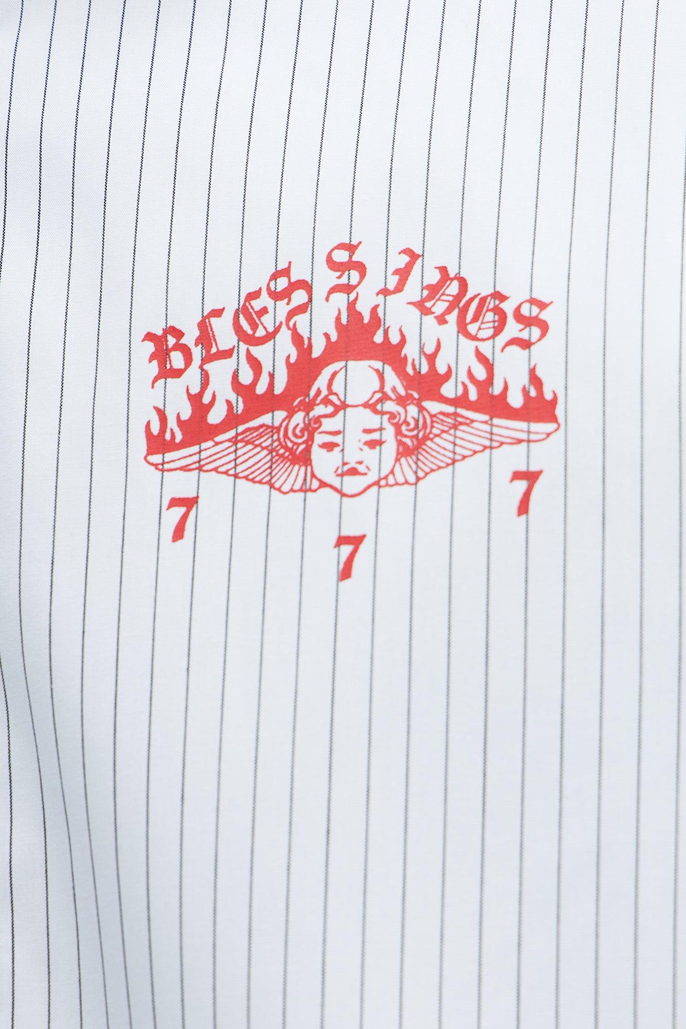 Cropped Saints And Sinners Long Sleeve Button Up - White Product Image