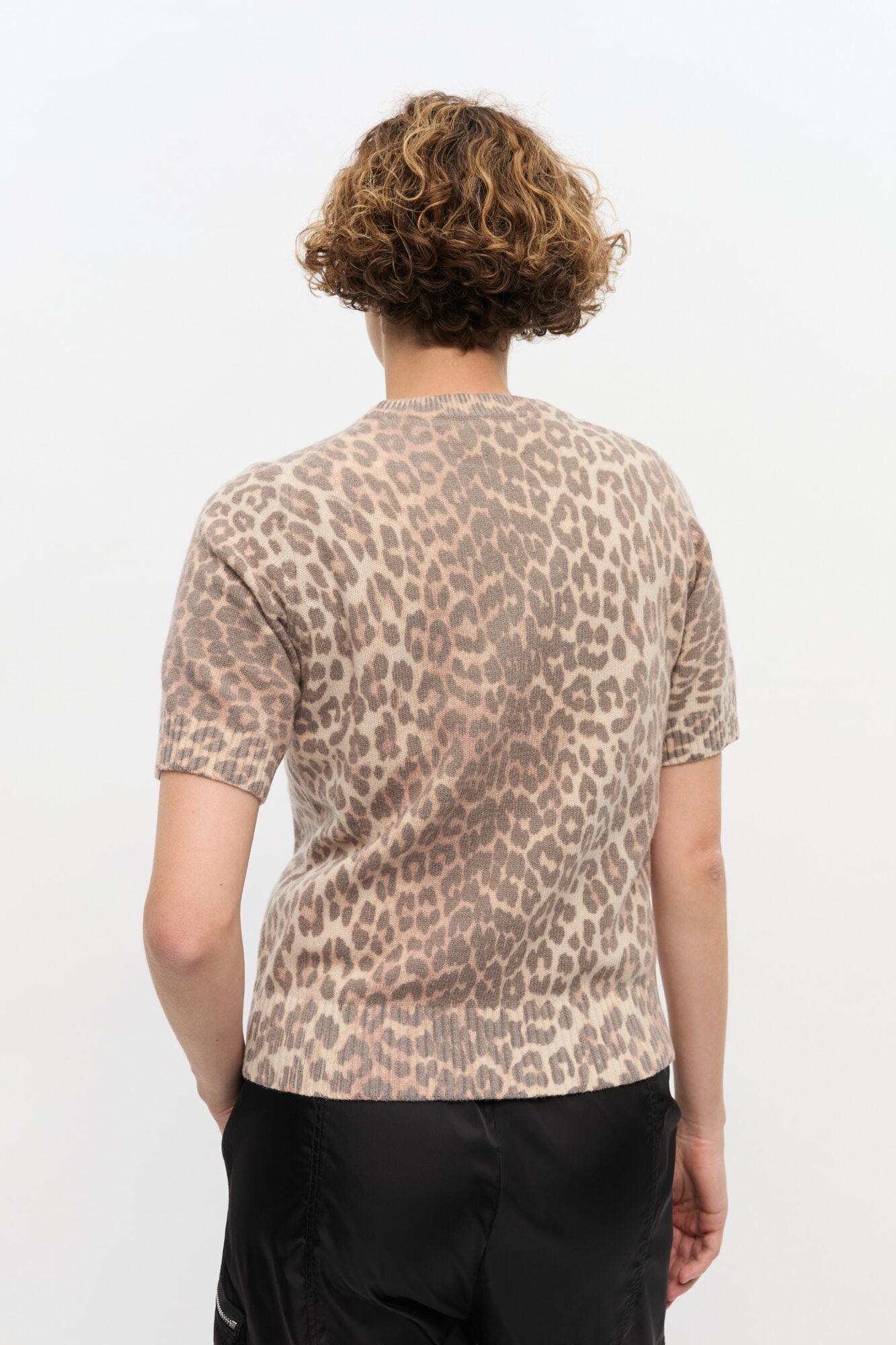 Leopard Wool Mix T-shirt Product Image
