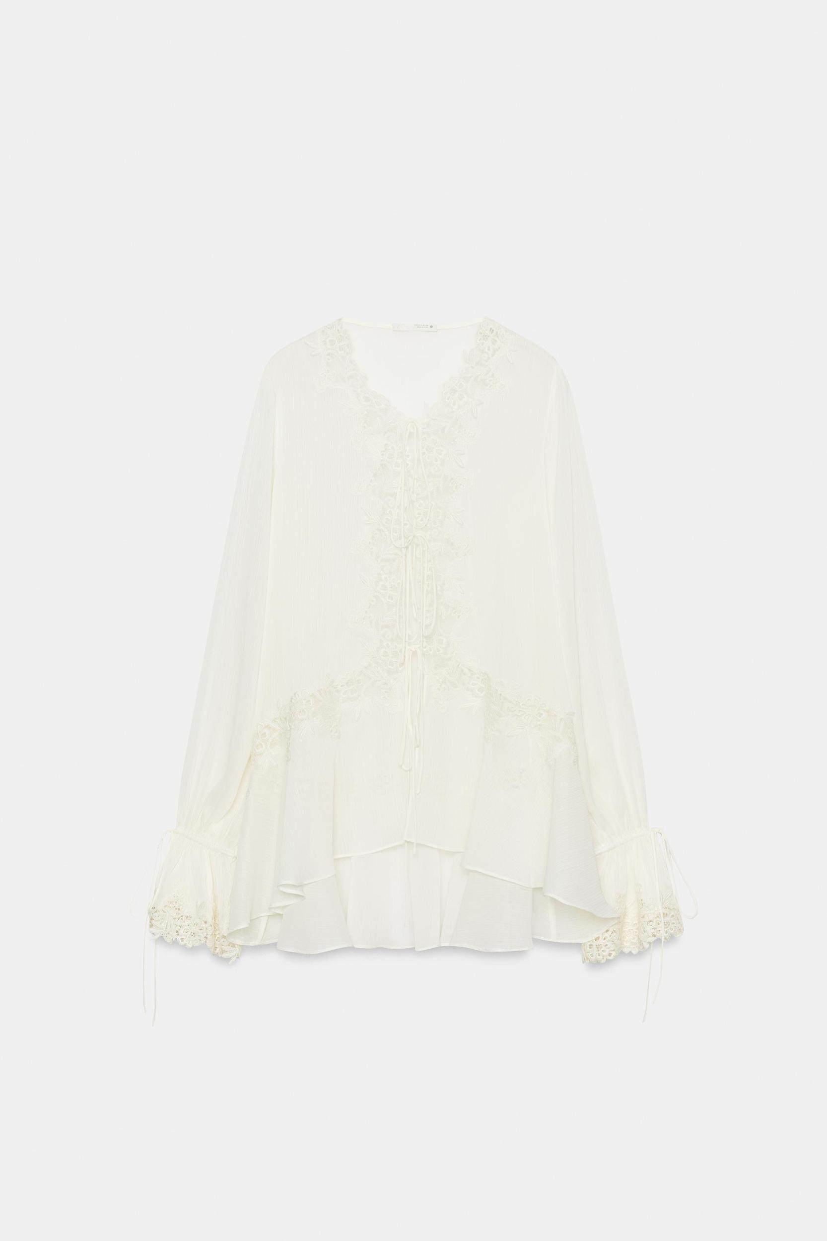 ZW COLLECTION COMBINATION LACE BLOUSE Product Image