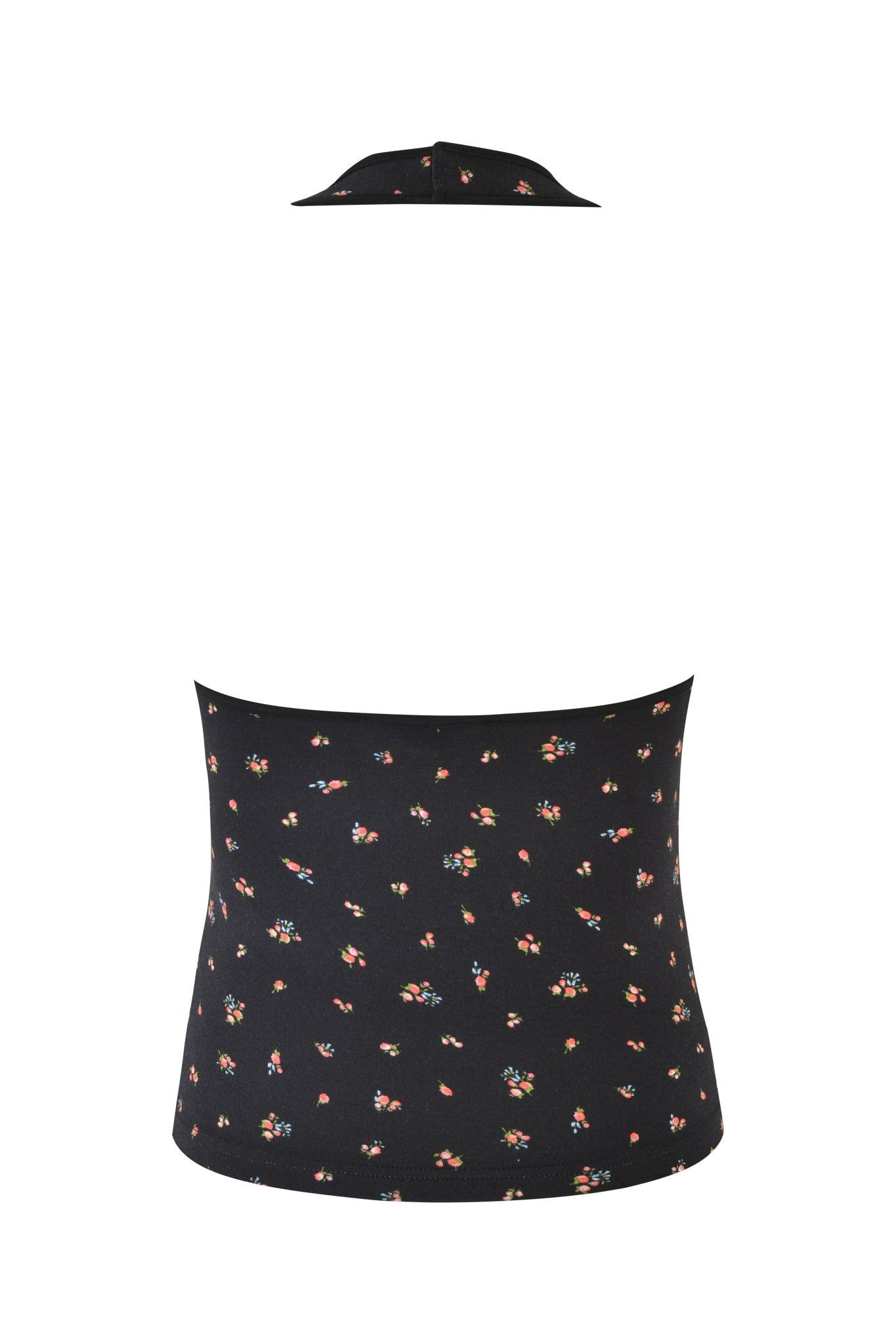 CELESTE TOP - BLACK : DITSY FLORAL Product Image