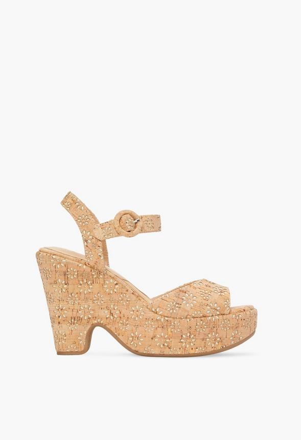 JustFab Margaux Platform Loafer Pump Womens Black/ White Size 8.5 Product Image