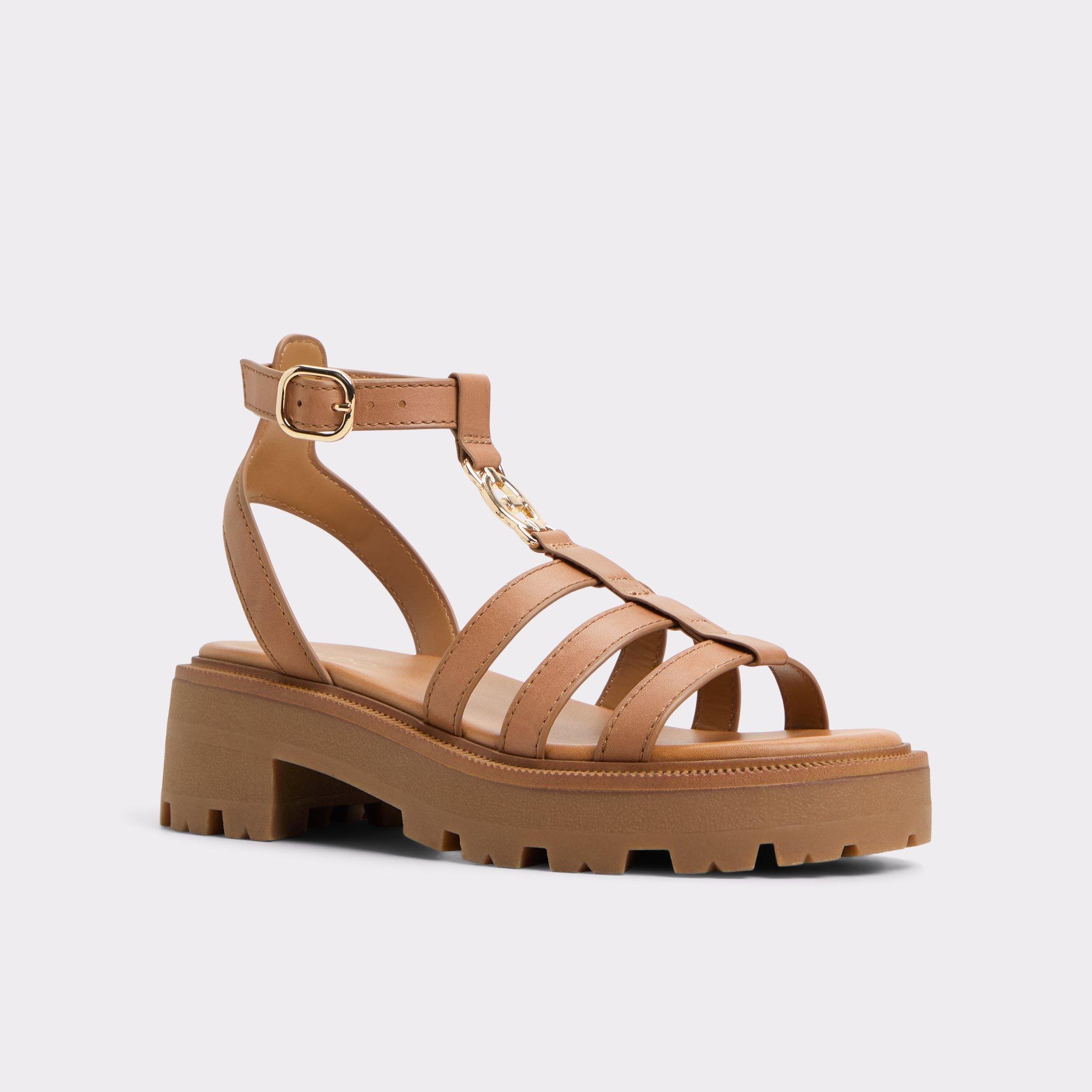 ALDO Lamington - Women's Strappy Sandal Sandals - Brown, Size 7 Product Image
