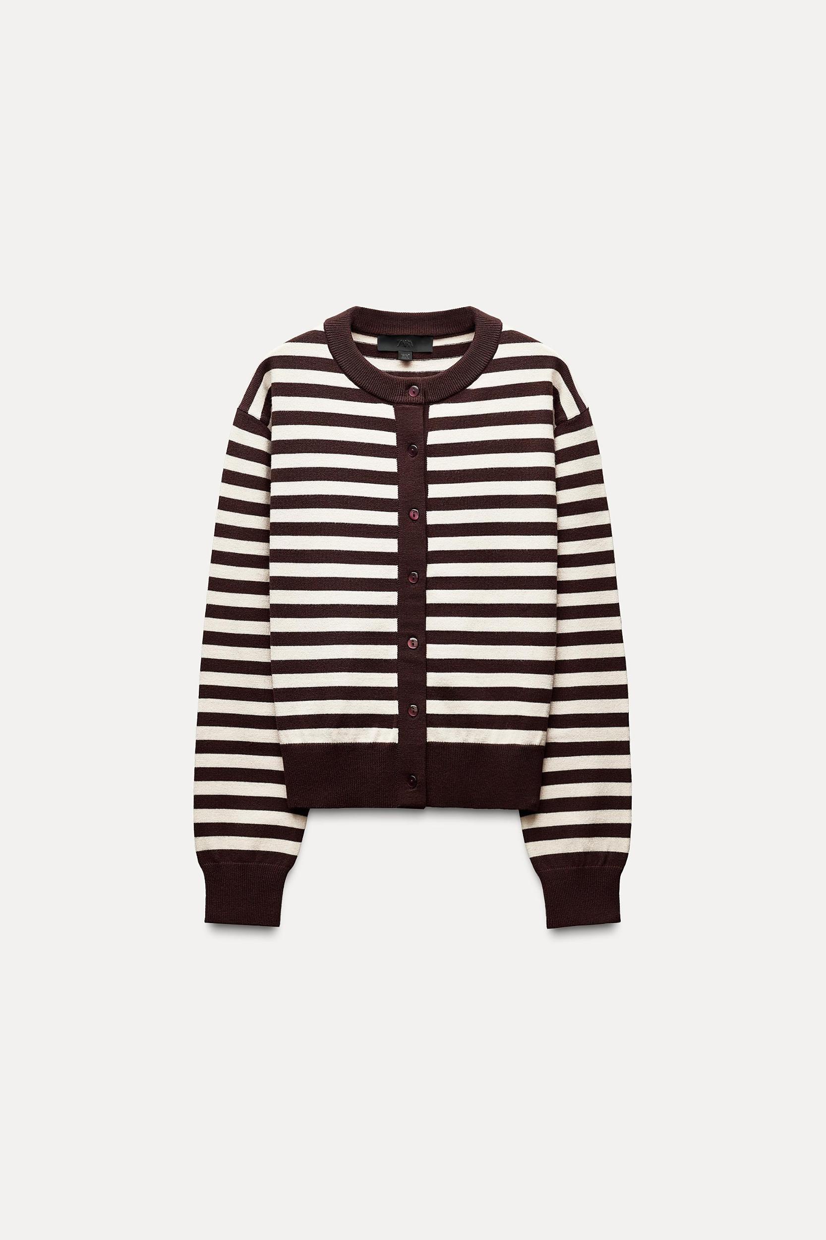 STRIPED KNIT CARDIGAN Product Image