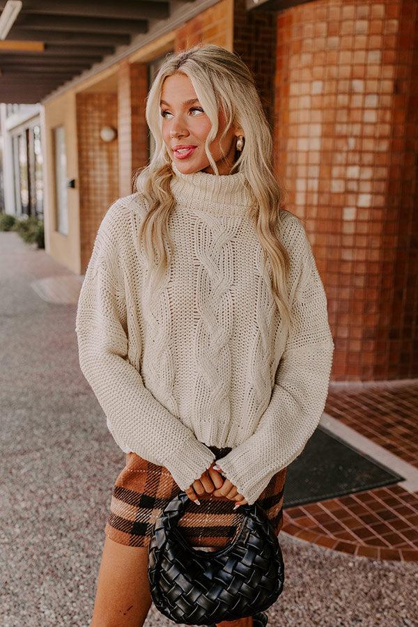 Snow Capped Mountains Cable Knit Sweater Product Image