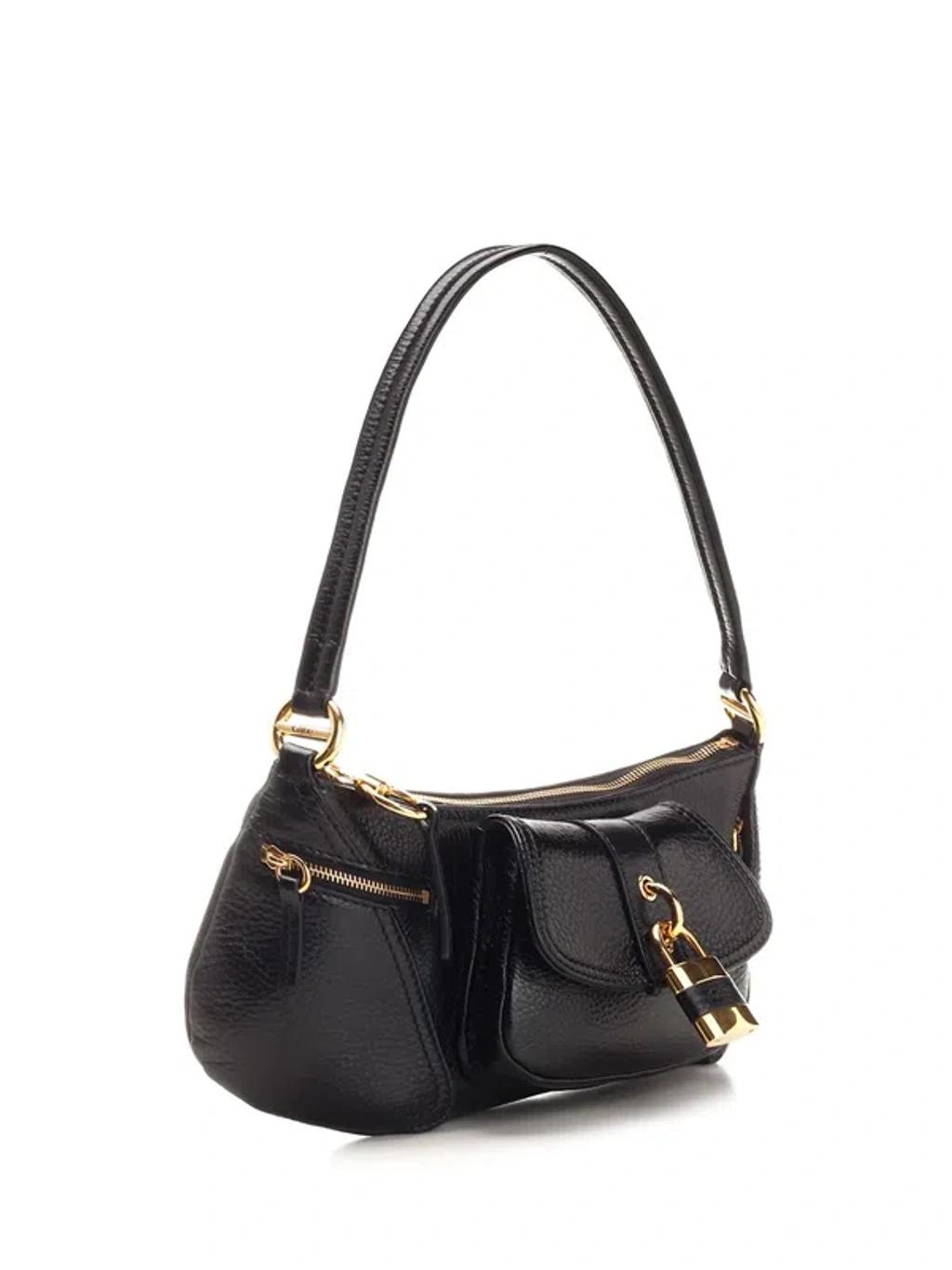 CHLOÉ The 99 Embellished Textured-leather Shoulder Bag In Black Product Image