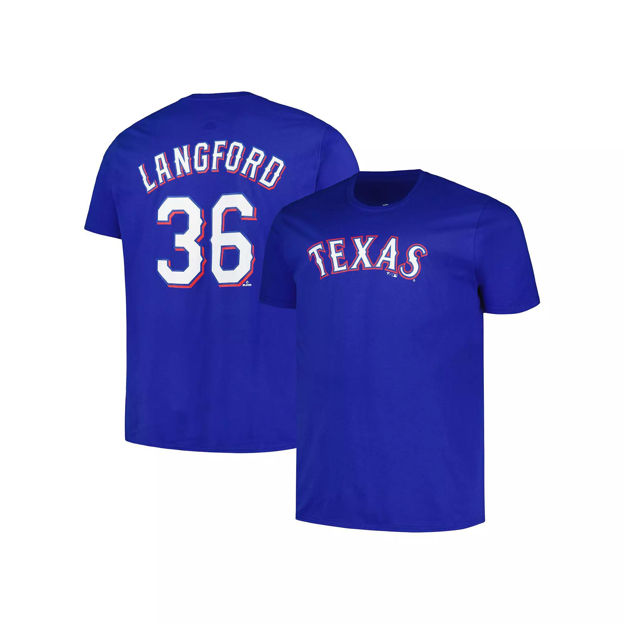 Men's Profile Wyatt Langford Royal Texas Rangers Big & Tall Name & Number T-Shirt,  Product Image