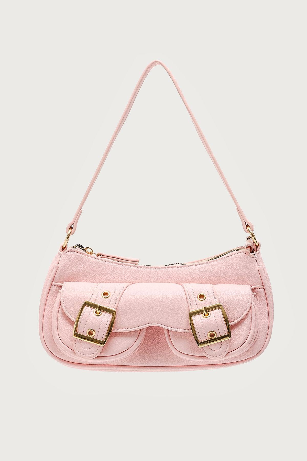 Zinnia Faux Leather Buckle Bag Product Image