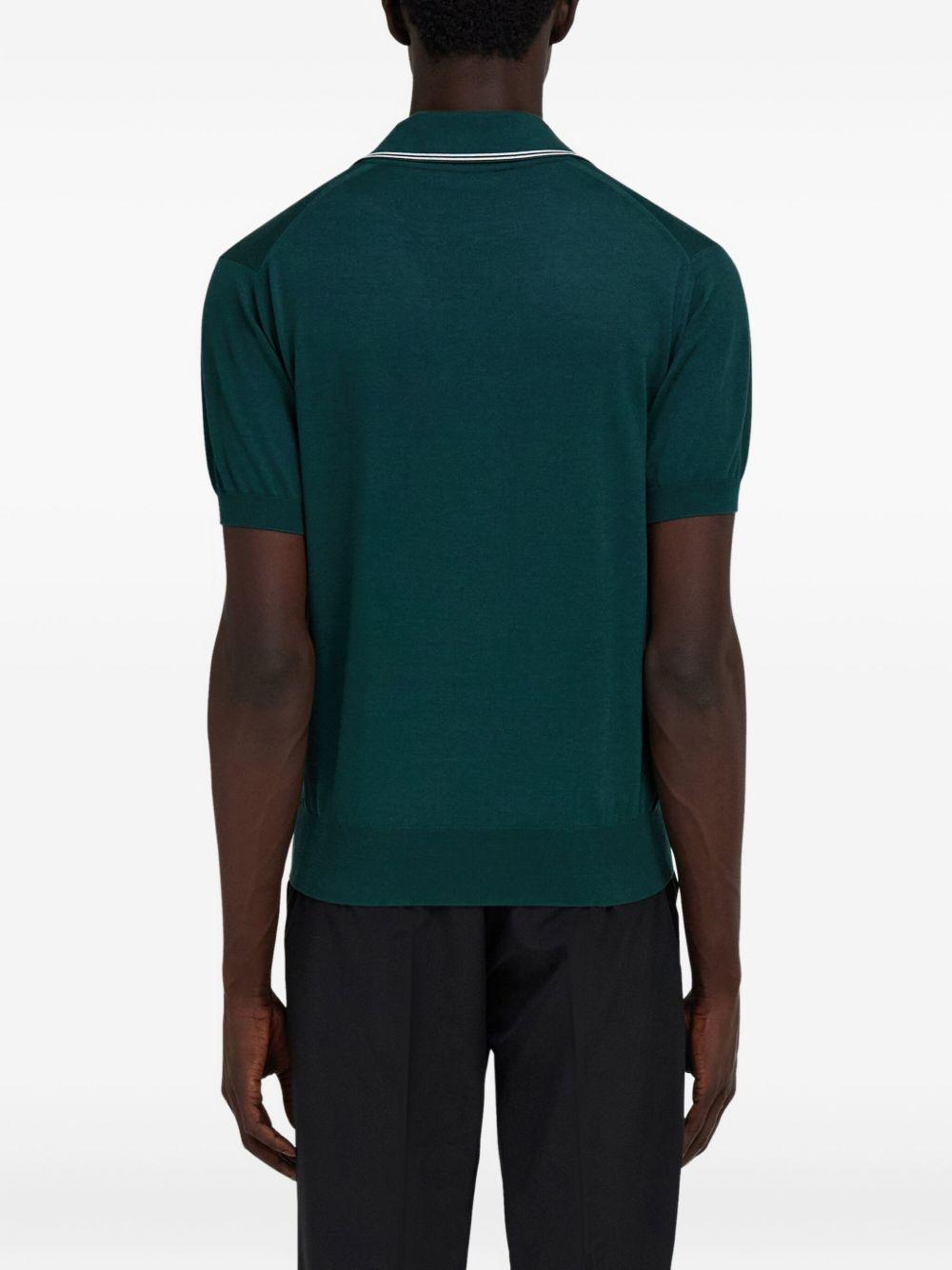 striped-collar T-shirt Product Image