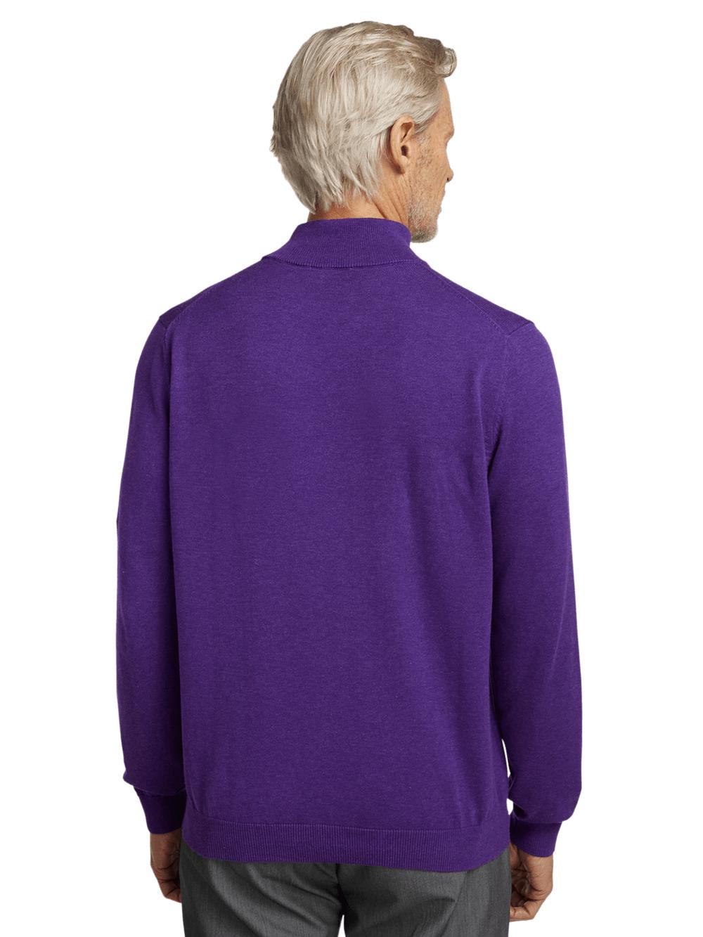 Supima Cotton Mock Neck Sweater - Purple Product Image