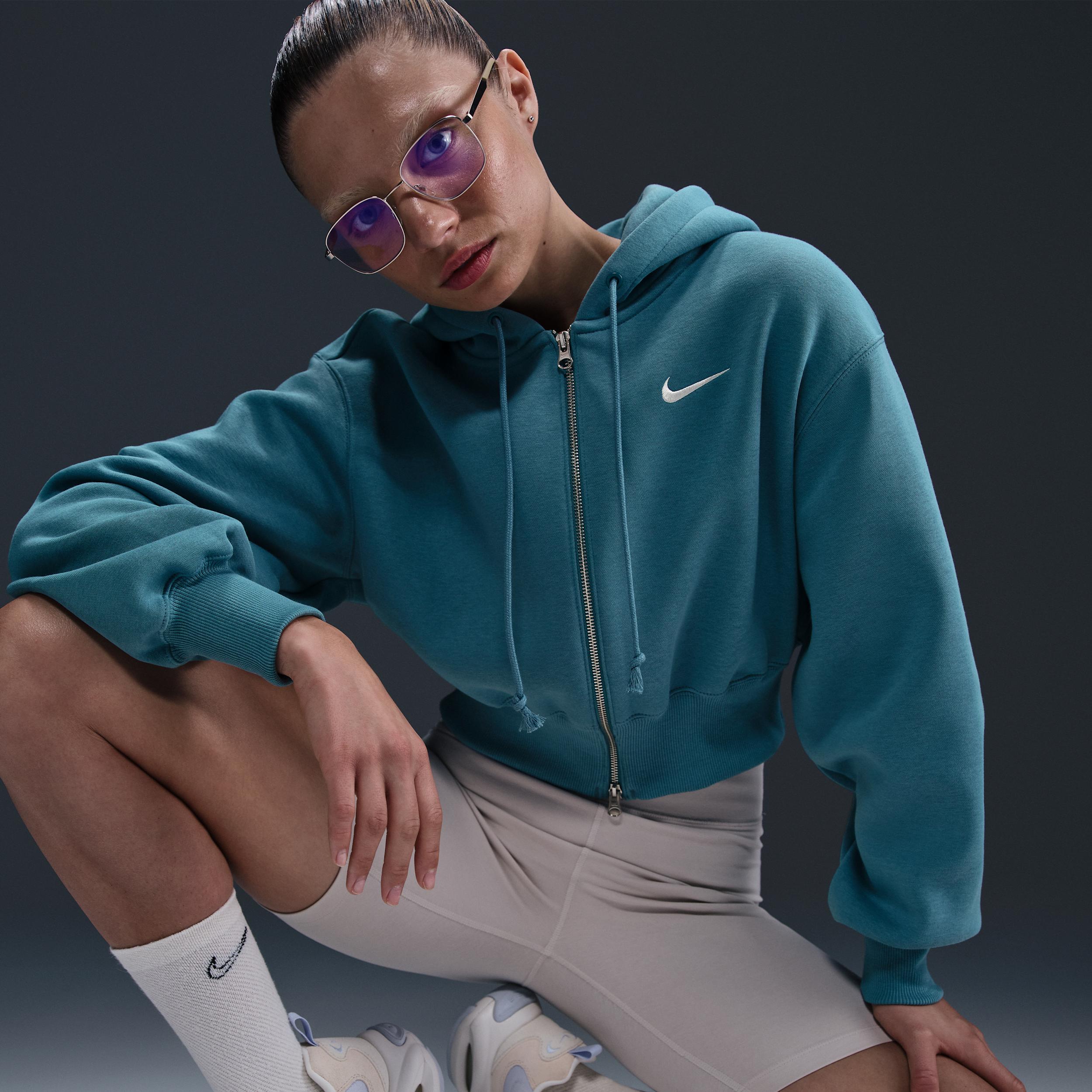 Women's Nike Sportswear Phoenix Fleece Loose Cropped Full-Zip Hoodie Product Image