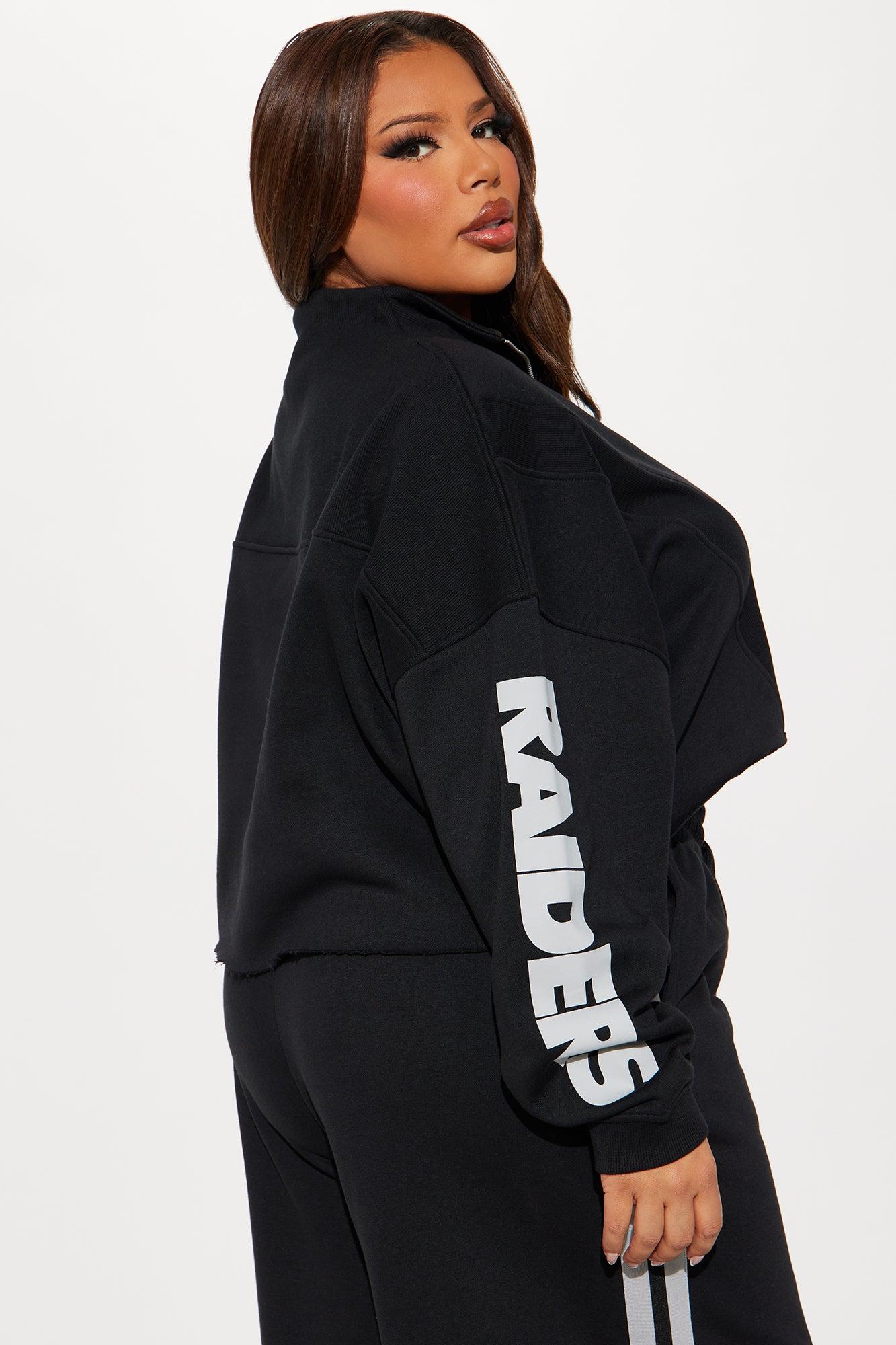 Raiders Second Half Come-Back Zip Sweatshirt - Black Female Product Image