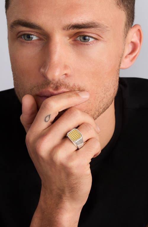 LAGOS Men's Anthem Caviar Signet Ring in Two-Tone at Nordstrom, Size 9 Product Image