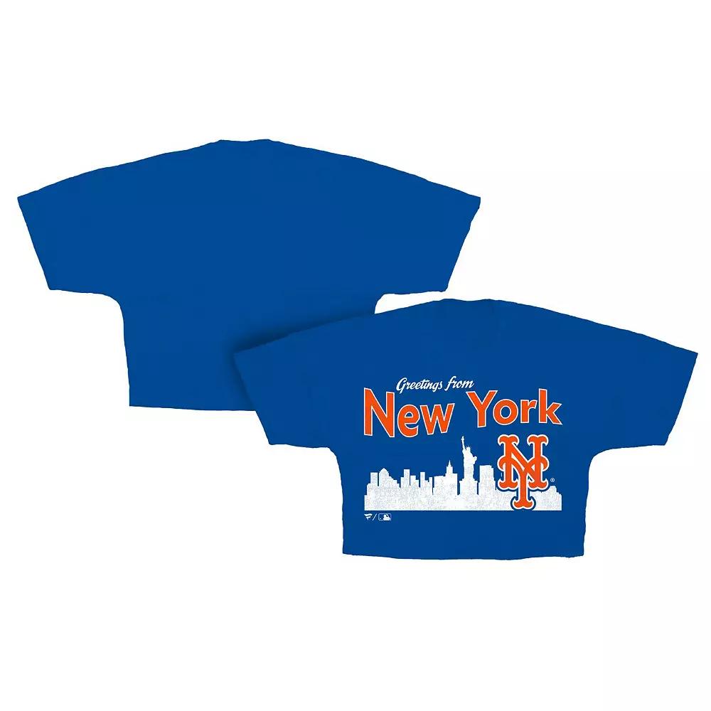 Women's Fanatics Royal New York Mets Skyline Crop T-Shirt,  Product Image