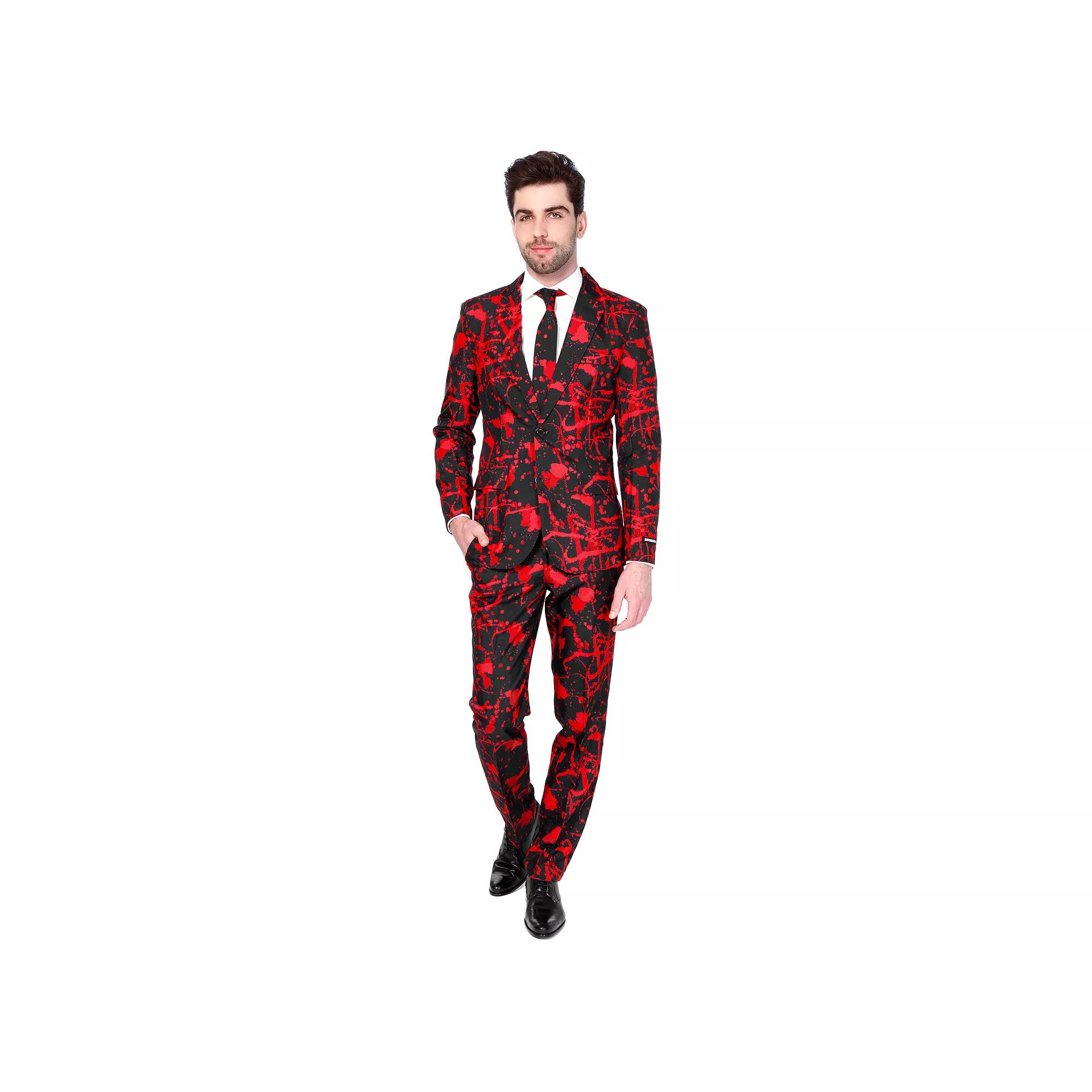 Men's Suitmeister Slim-Fit Halloween Suit & Tie Set, Size: Medium, Black Product Image