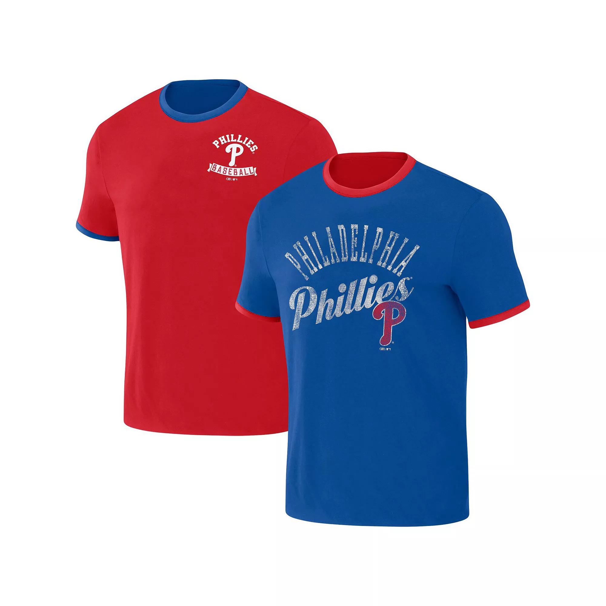 Men's Darius Rucker Collection by Fanatics Red/Royal Philadelphia Phillies Two-Way Ringer Reversible T-Shirt, Size: Small Product Image