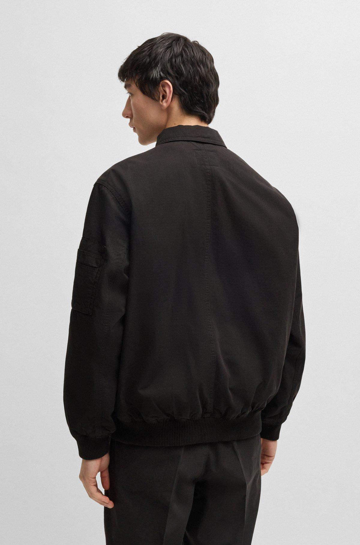 Cotton-ripstop flight jacket with logo label Product Image