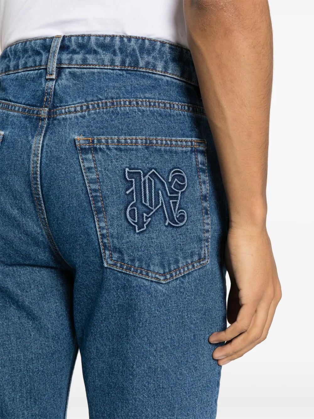 monogram-embroidered straight-leg jeans Product Image