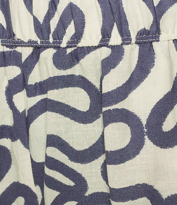 Every Woven Doodle Print Linen Blend High Rise Pull On Coordinating Shorts Product Image