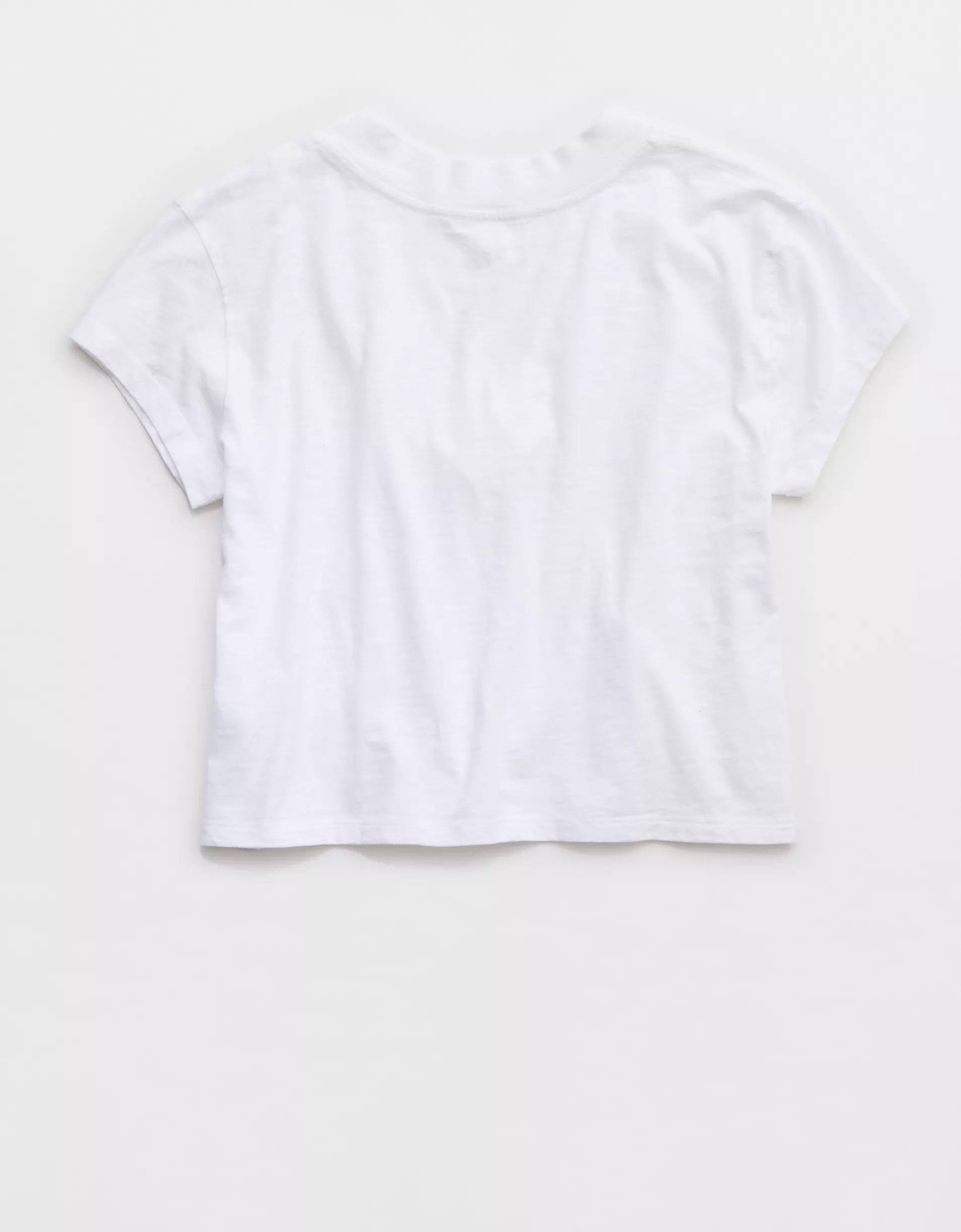 Aerie Cropped Extreme V-Neck T-Shirt Product Image