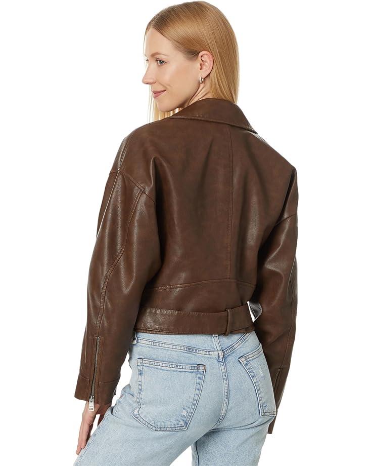 Faux Leather Moto Jacket Product Image