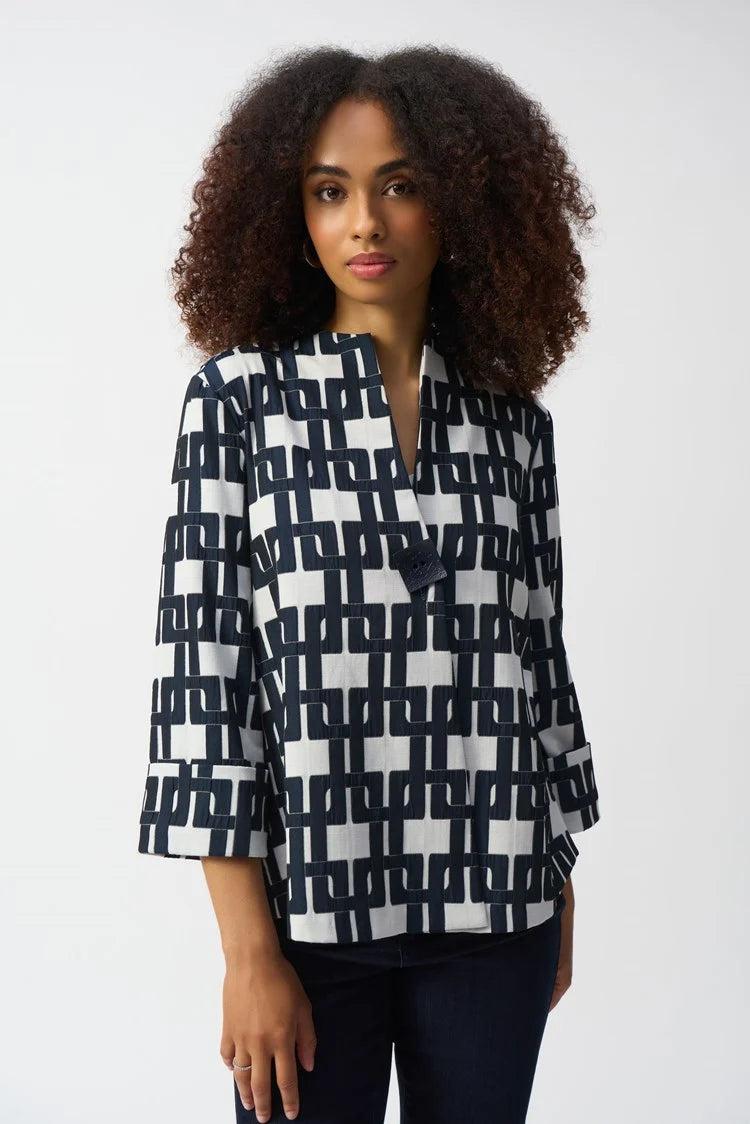 Geometric Jacquard Trapeze Jacket Product Image