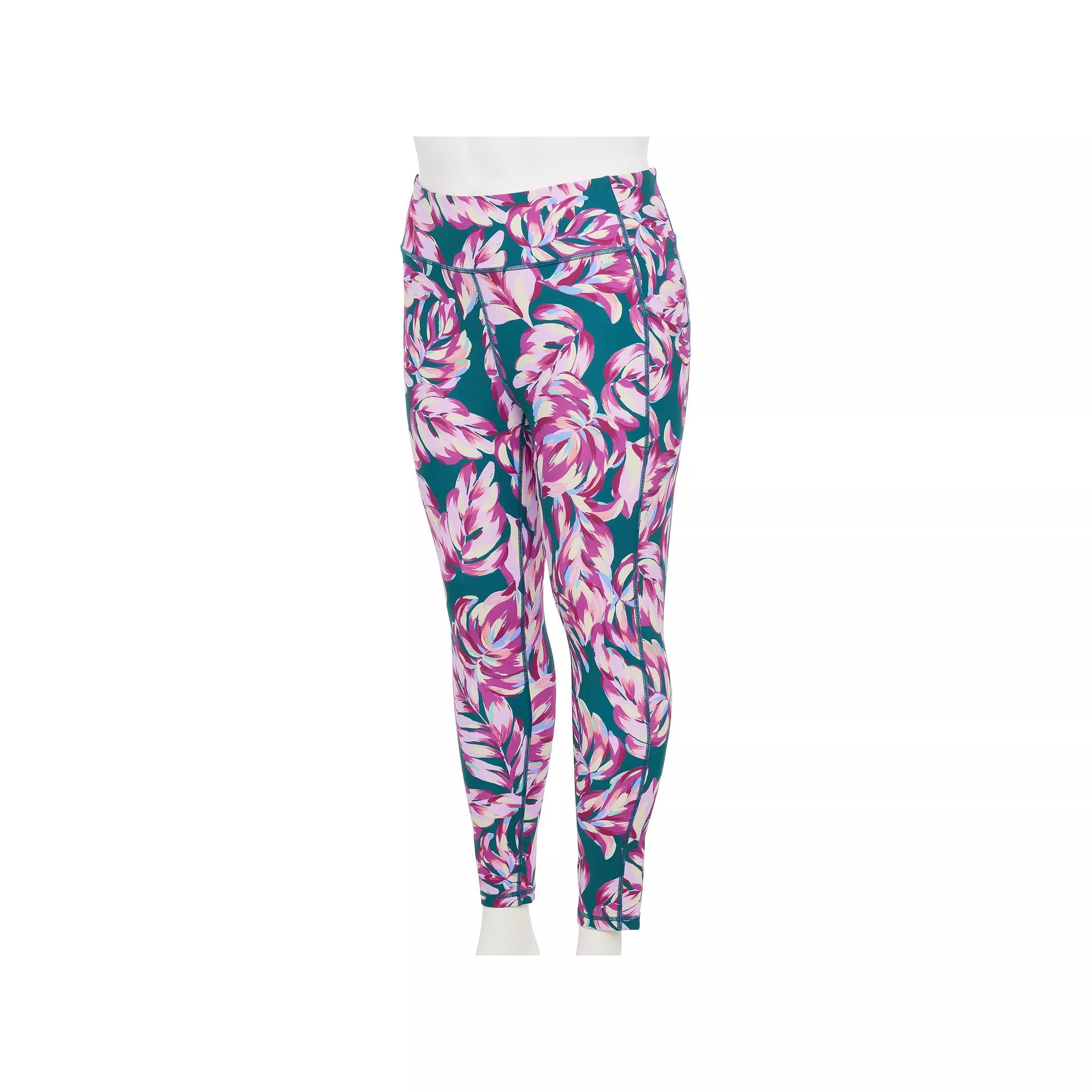 Plus Size Tek Gear® Ultrastretch High-Waisted Side Pocket 7/8 Leggings, Women's, Size: 3XL, Medium Blue Paint Product Image