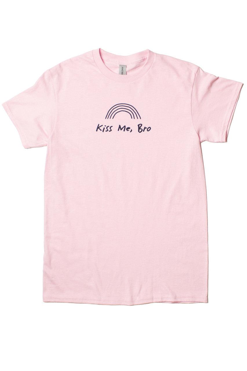 Light Pink Kiss Me Bro T-Shirt Product Image