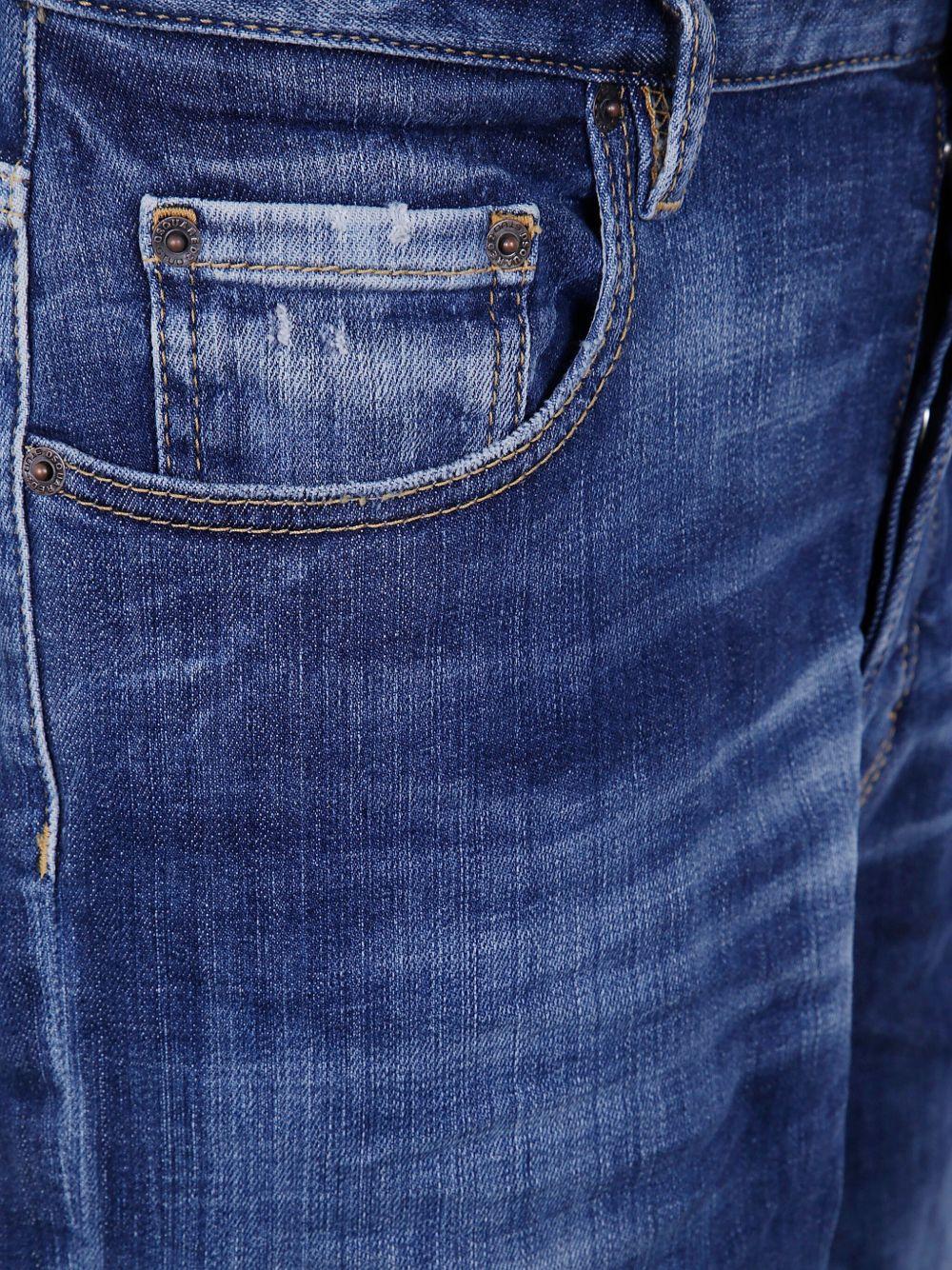 distressed-detail cotton jeans Product Image