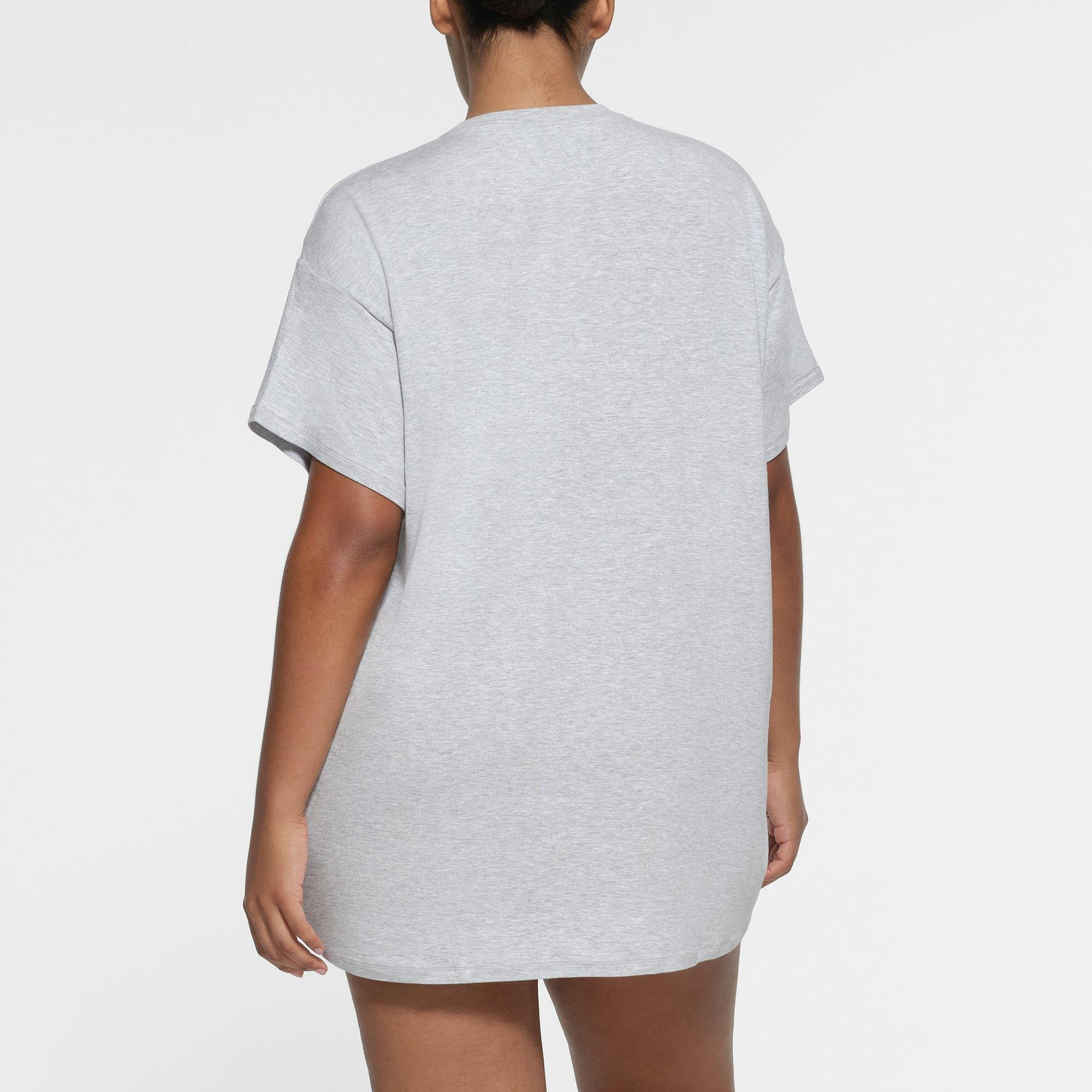 SKIMS SLEEP T-SHIRT MINI DRESS | LIGHT HEATHER GREY Product Image