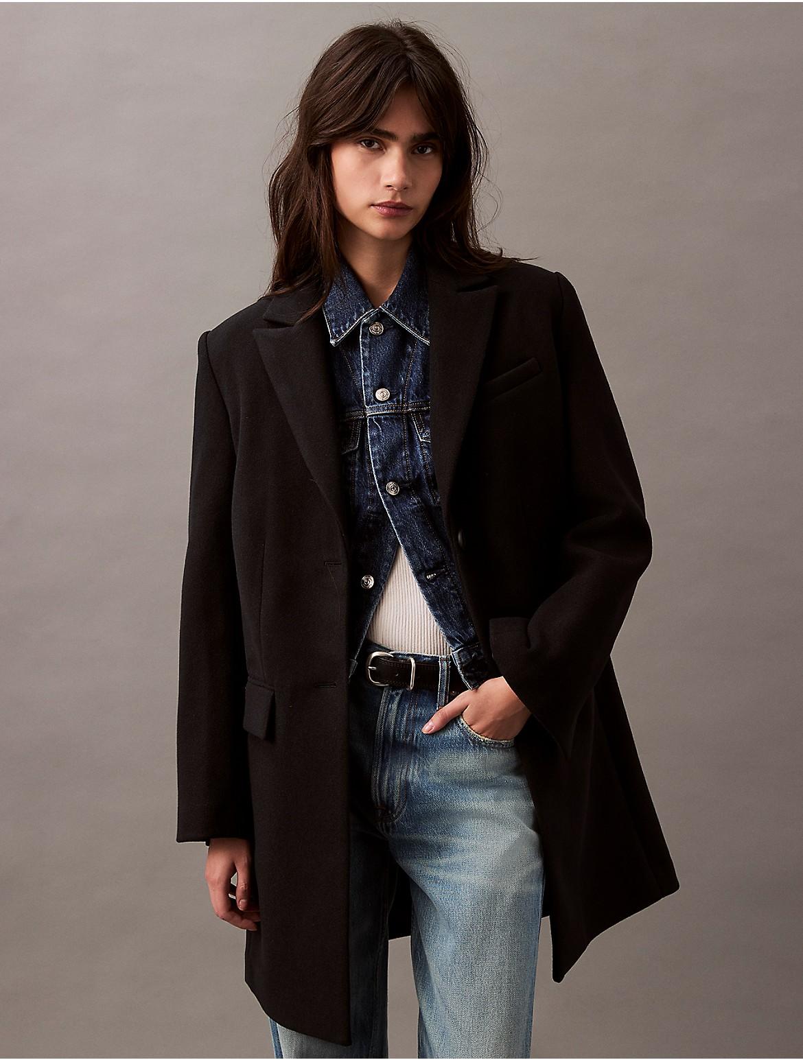 Calvin Klein Womens Tailored Single Breasted Coat Product Image