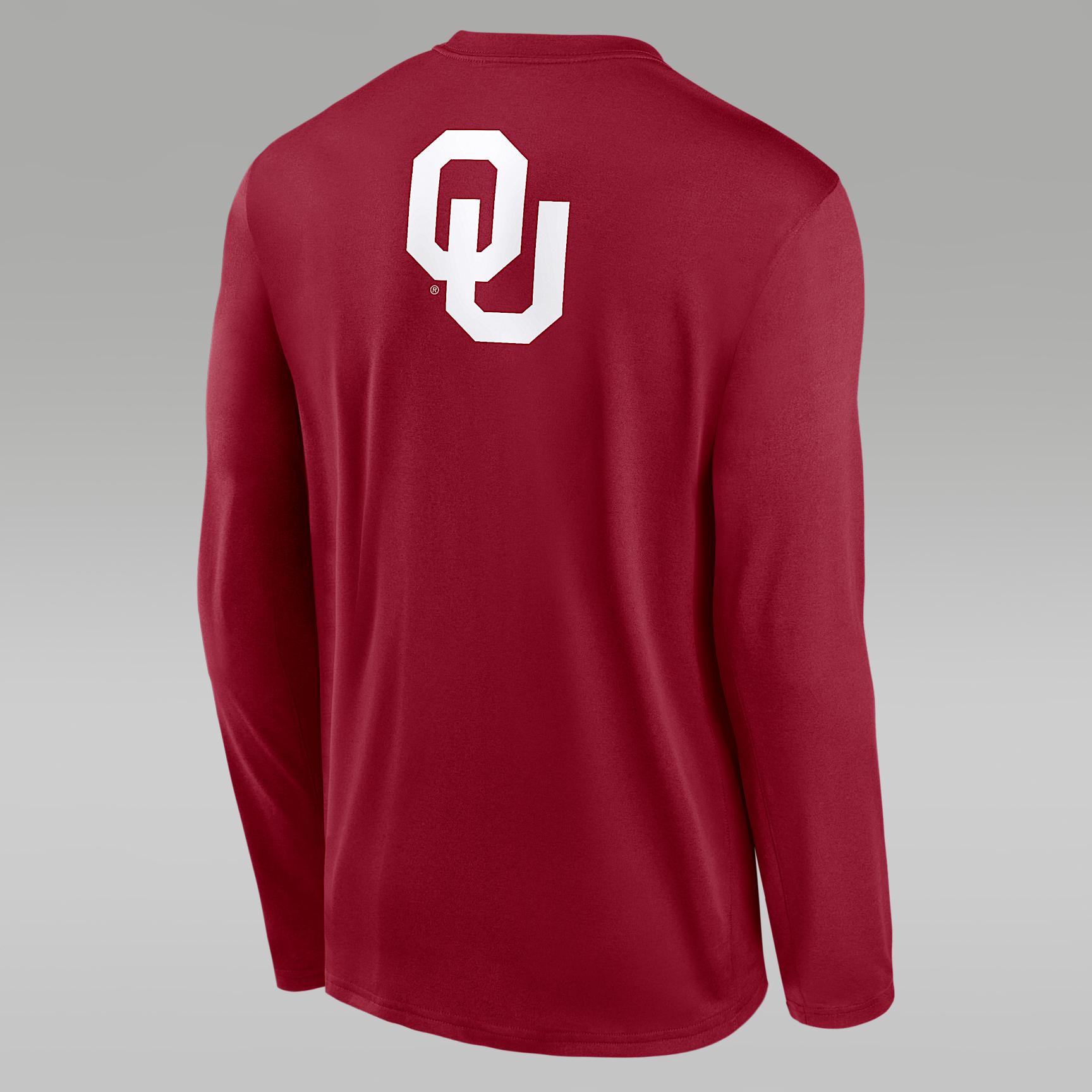 Mens Oklahoma Primetime Legend 2-Hit Jordan Brand Dri-FIT College Long-Sleeve T-Shirt | NJGT69WOKN-6TH Product Image