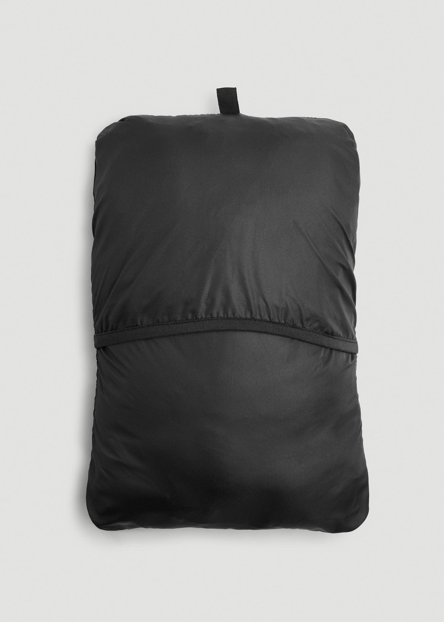 Packable Short Puffer Jacket for Tall Women in Glossy Black Female Product Image