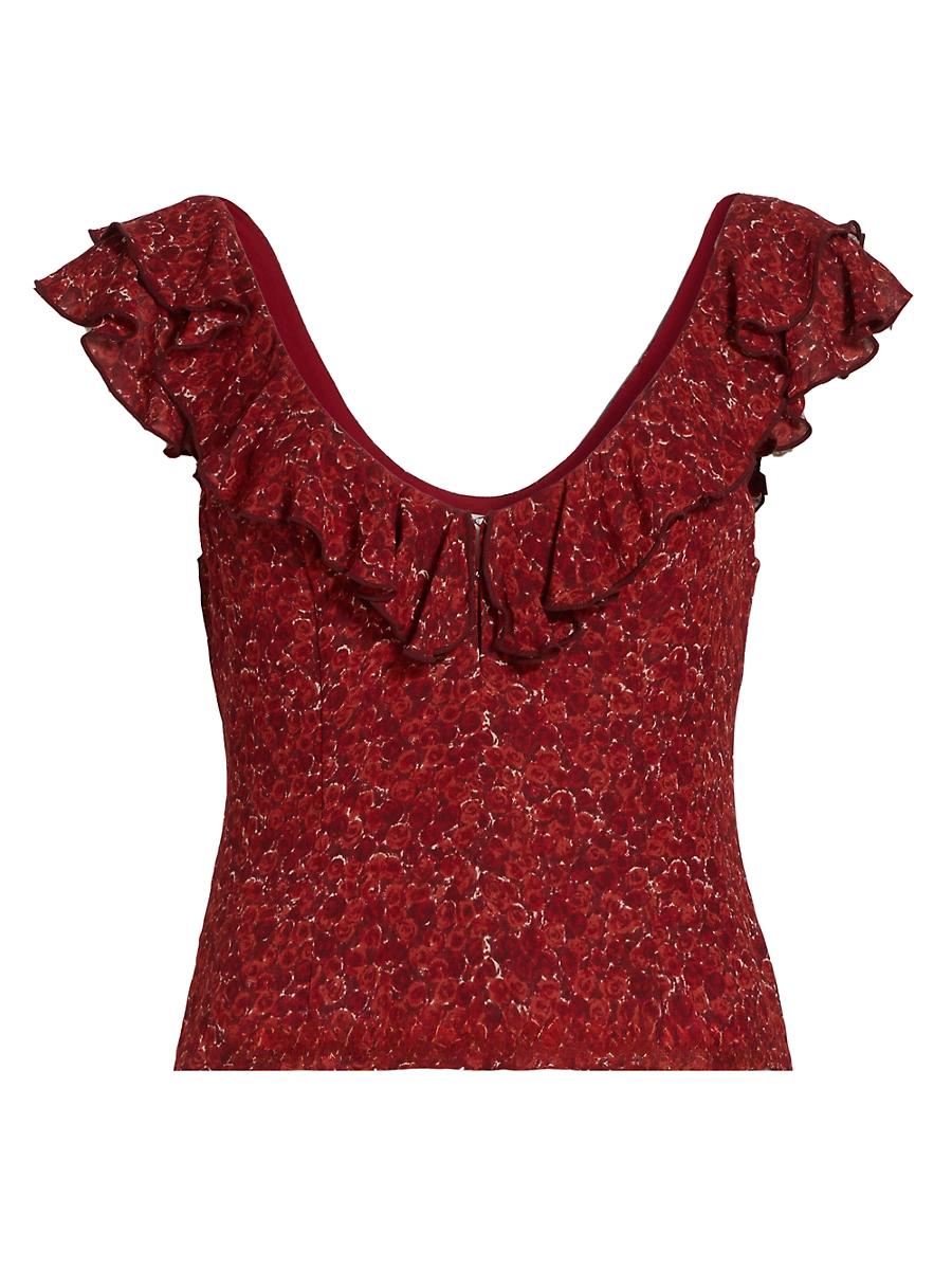 Womens Cala Floral Georgette Ruffle Top Product Image