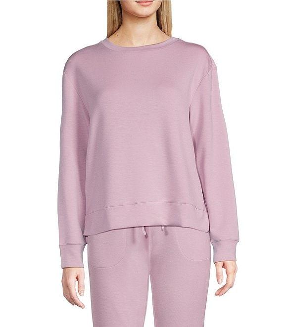 Modern Movement Half Moon by Modern Movement Solid Scuba Knit Long Sleeve Crew Neck Lounge Top Product Image