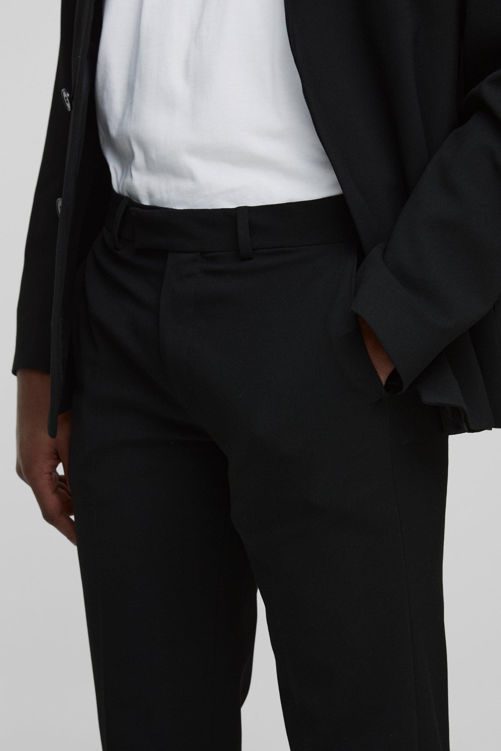 Slim Fit Flare Fixed Waistband Dress Pants | boohooMAN USA Product Image