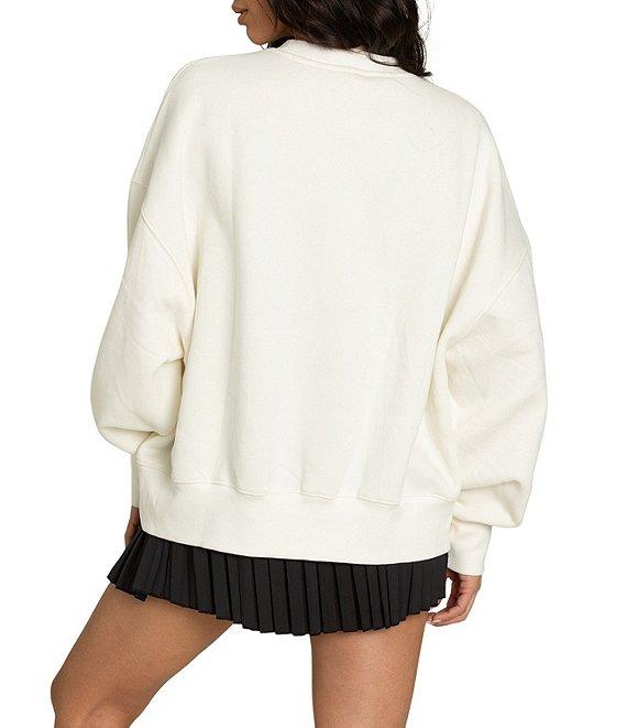 GOLD HINGE Coordinating Wide Arm Crew Neck Long Sleeve Logo Sweatshirt Product Image