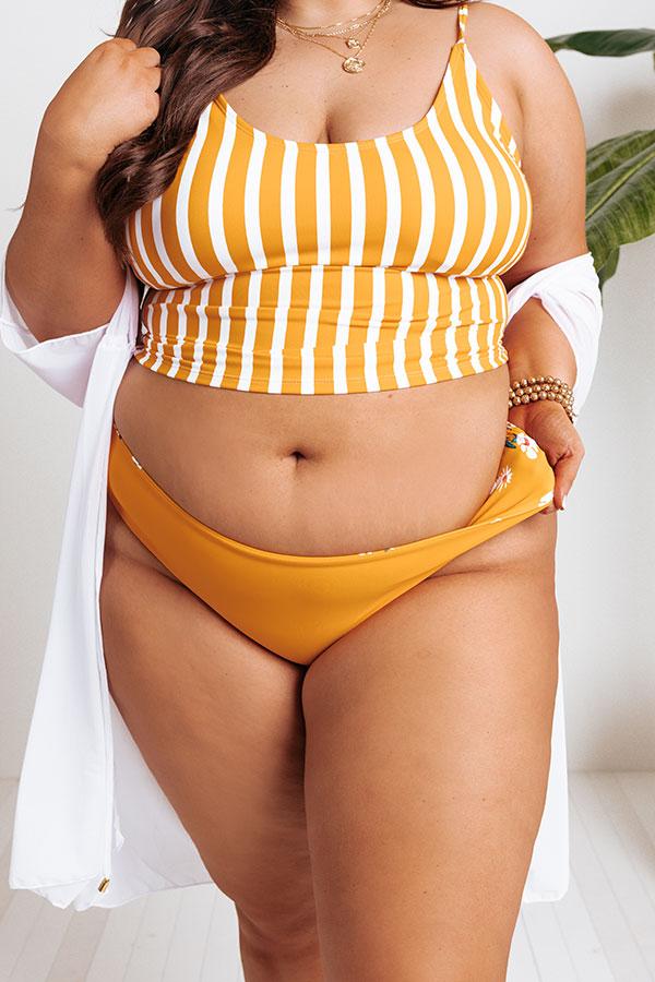 Secret Beach Reversible Bikini Bottoms in Marigold Curves Product Image
