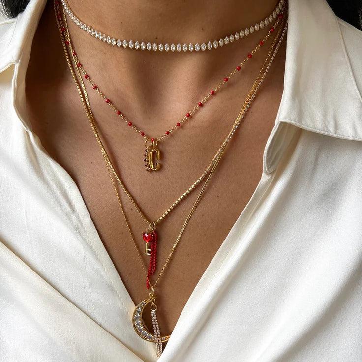 By Nouck | Oval Rhinestone Choker Product Image