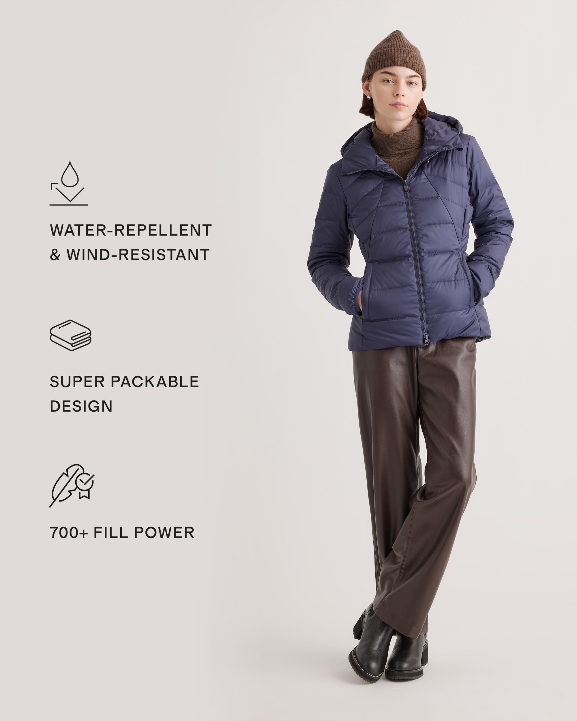 Quince | Women's Lightweight Down Packable Puffer Hooded Jacket Recycled Polyester Product Image
